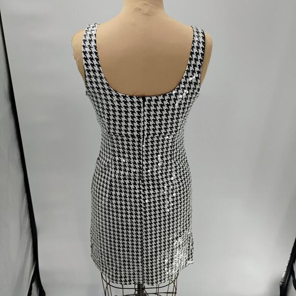 Bailey Embellished Houndstooth Knit Mini Dress sequin texture checkered mini - Picture 14 of 16